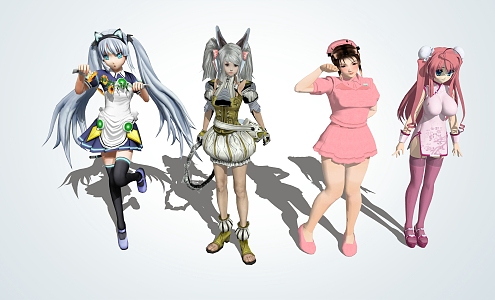 Modern Game Character Anime Girl 3d model