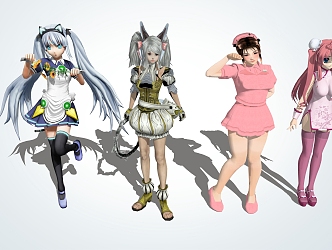 Modern Game Character Anime Girl 3d model