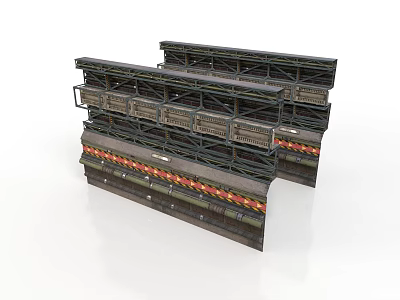 Multi Layer Industrial Equipment Frames With Metal Platforms And Support Structures 3d model