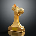 Golden Decorative Household Trophy With Dragon Head Soccer Ball And Base Plate