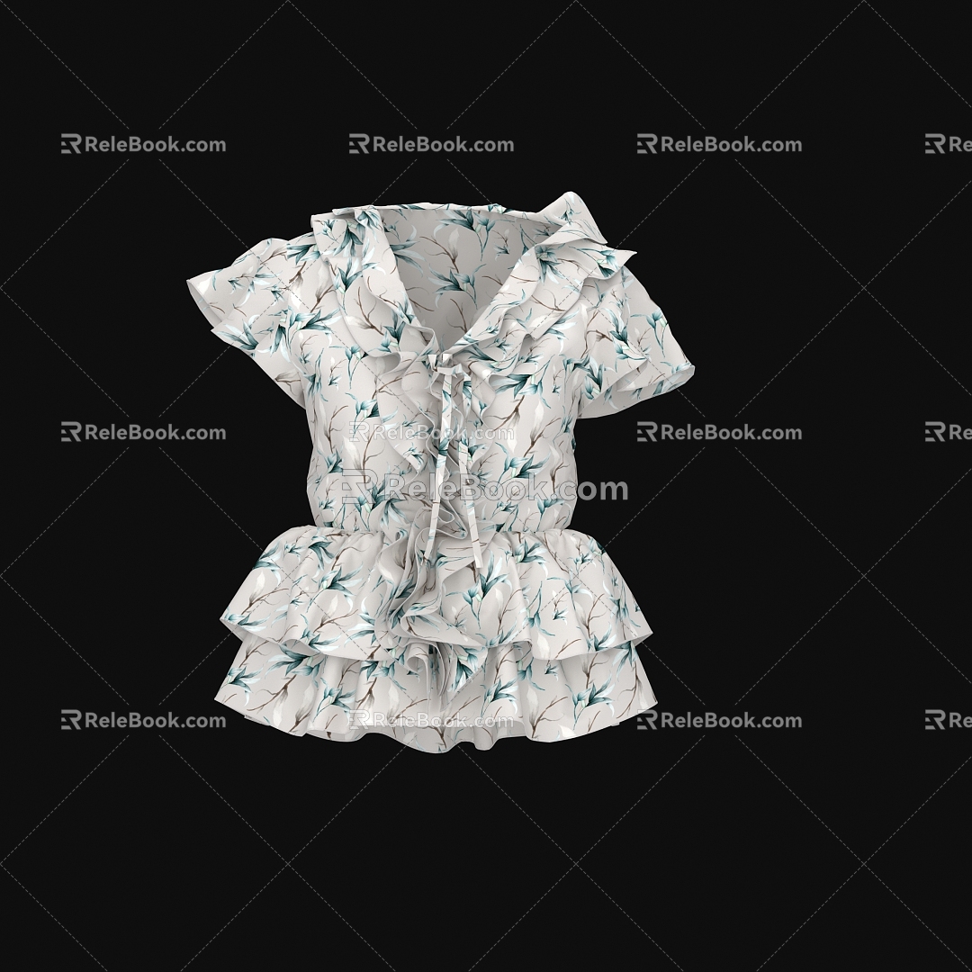 Women's short dress 3d model