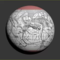 Decorative Globe Featuring World Map Pattern And Pink Dome Top