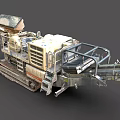Tracked Mobile Crushing Machine With Loading Hopper And Control System 3d model
