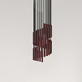 Modern Pendant Chandelier With Vertical Hanging Elements In Minimalist Interior Design