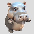 Hippo cartoon hippo 3d model