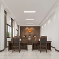 Modern Service Hall Interior With Reception Counter Computers Seats Plants And Bright Lighting