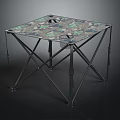 Practical Camouflage Folding Table with Sturdy Metal Frame and Portable Design for Home Use
