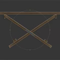 Sturdy Rustic Wooden Folding Table With Slatted Top And Cross Leg Design
