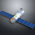 Advanced Satellite Equipment Featuring Blue Solar Panels And Silver Body Module 3d model
