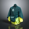Green And Yellow Jacket With Triangle Logo And SHIFT Text Design 3d model