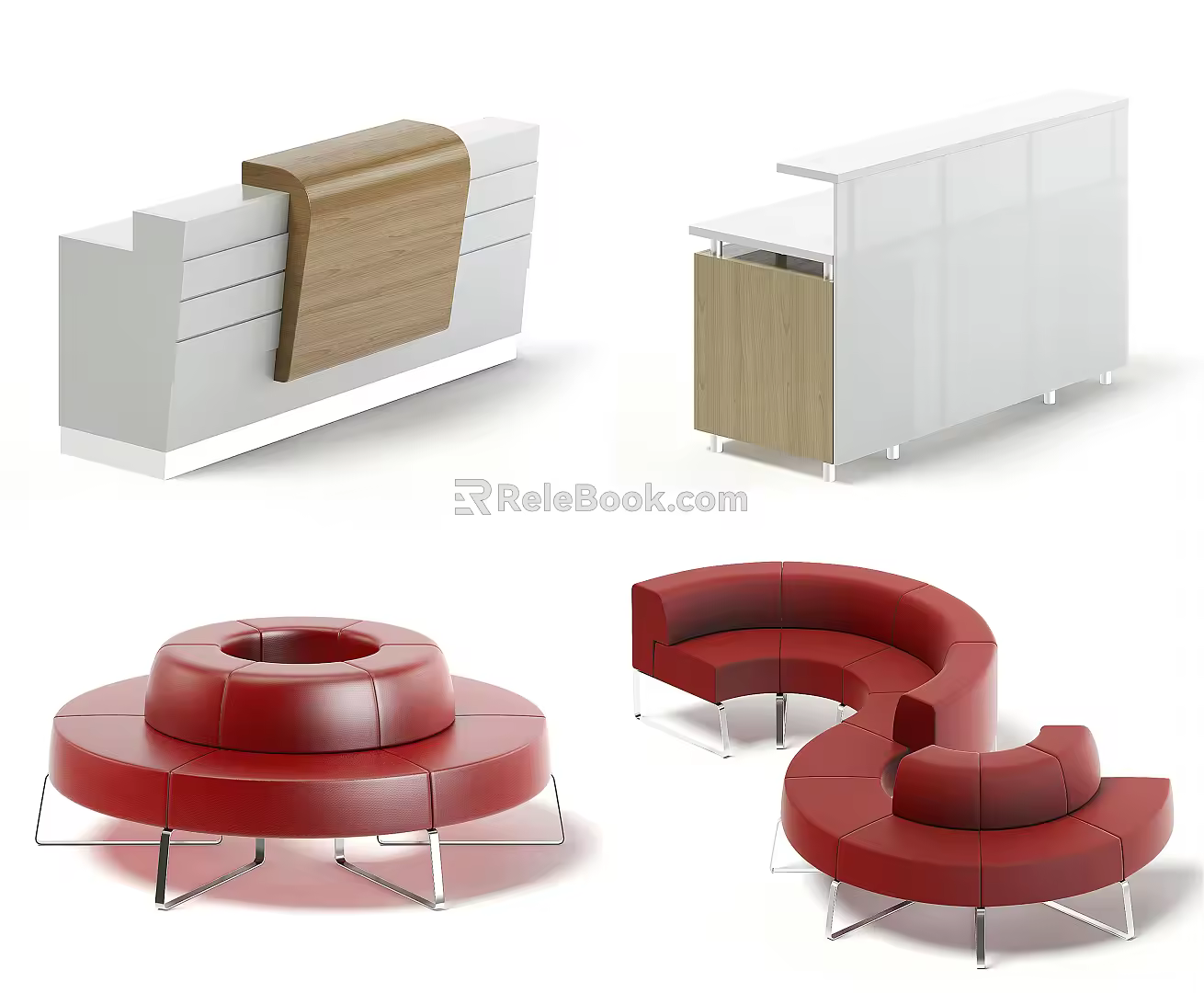 Modern Reception Desk Front Desk 3d model