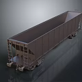 3D Model Of Freight Train Railroad Car On Dark Background