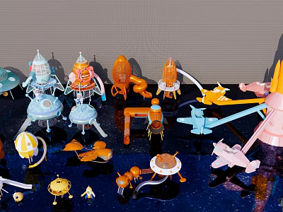 Colorful Modern Playground Equipment Featuring Diverse Types Fun Designs For Kids Outdoor Amusement Park 3d model