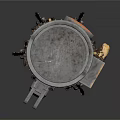 Mechanical Metal Component Vertical Segmented Design With Top Protrusion And Multiple Slender Base Elements