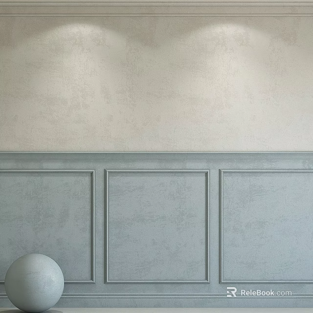 Light Gray Wainscoting With Simple Panel Design For Interior Wall Decor 3d model 
