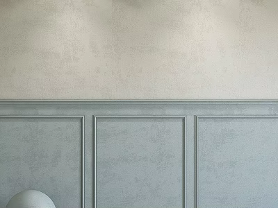 Light Gray Wainscoting With Simple Panel Design For Interior Wall Decor 3d model