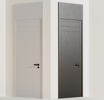 Modern door single door wooden door 3d model