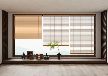 new bamboo curtain rolling curtain 3d model