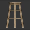 Light Wood Bar Stool With Round Seat Simple Design And Sturdy Legs