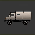 Light Colored Overland Camping Vehicle With Roof Rack And Side Windows