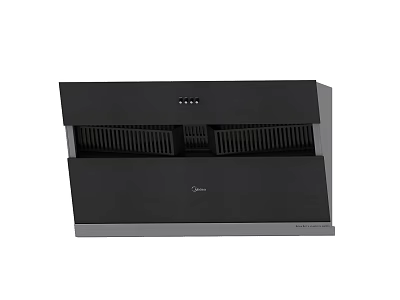 Midea Modern Black Kitchen Range Hood With Double Vents And Control Panel 3d model