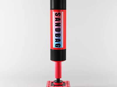 Durable Sandbag Training Equipment With Red And Black Design Stable Base For Fitness Workouts 3d model