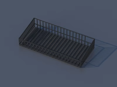Practical Black Metal Grid Tray for Household Storage and Organizing Items 3d model