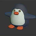 Cute Penguin Doll With Gray Body White Belly And Orange Beak Feet