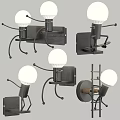 Unique Modern Wall Lamps With Creative Human Shaped Stand For Home Decor 3d model
