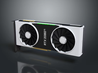 High Performance RTX 4080 Ti Graphics Card With Dual Fans White Black Design 3d model