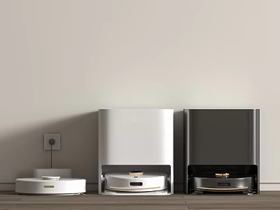 Modern Smart Machines With Charging Base In White And Black Design 3d model