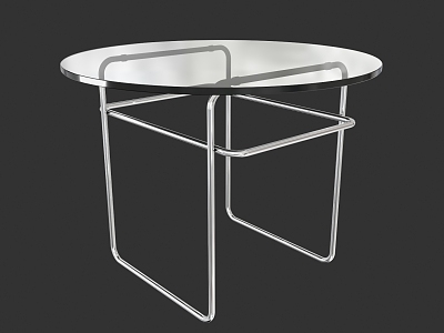 Glass Table Small Table Creative Table Casual Table Dining Table American Round Table 3d model