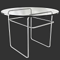 Glass Table Small Table Creative Table Casual Table Dining Table American Round Table 3d model