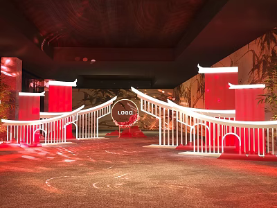 Chinese Style Meichen Chinese Eaves Meichen Channel Activity mingle Traditional New Chinese Style 3d model