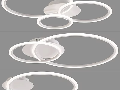 Modern Circular Ring Ceiling Lights With Sleek White Design For Contemporary Rooms 3d model