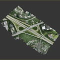 modern overpass highway road highway 3d model