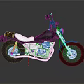 Classic Black and White Motorcycle with White Seat and Silver Frame on Shiny Floor