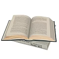Open Book with Text Pages Stacked on Top of Another Book 3d model