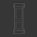 Elegant White Double Doors with Brass Handles and Decorative Trim for Home Interior
