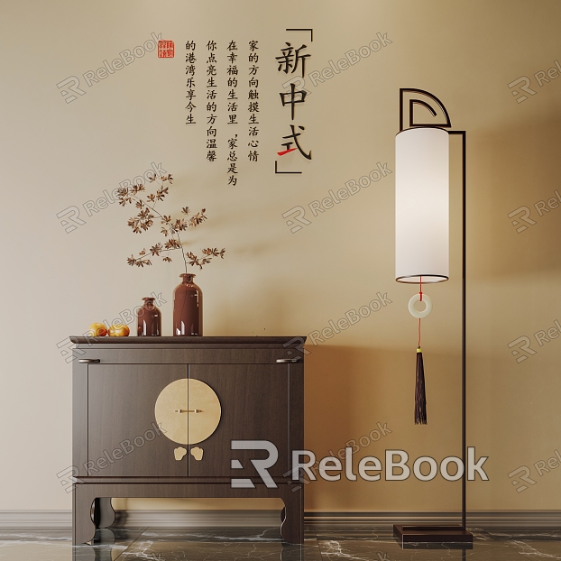 New Chinese Style Entrance Cabinet Side Cabinet model