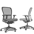 Modern Office Chairs With Mesh Back Black And White Design And Adjustable Rolling Wheels