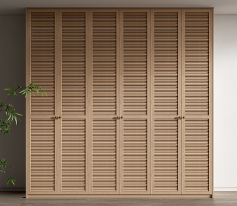 Nordic Wardrobe Log Wardrobe Door Panel 3d model