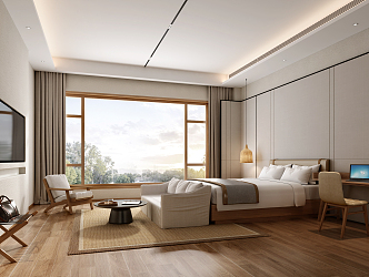 New Chinese Room Hotel Room 3d model