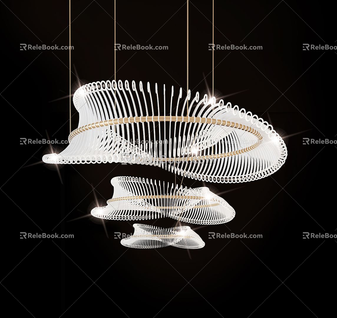 Modern crystal chandelier 3d model