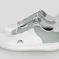White And Gray Casual Sneakers With Lace Up Design And Brand Logo Details