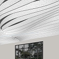 Modern ceiling curved wave board 3d model