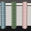 Colorful Decorative Interior Columns With Hexagonal Stacked Design In Blue Green Pink