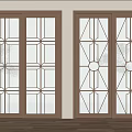 Japanese-style sliding door 3d model