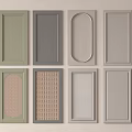 Various Colored Cabinet Doors With Different Panel Mesh And Oval Cutout Designs