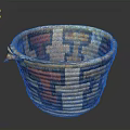Handwoven Storage Basket With Colorful Geometric Patterns For Everyday Use